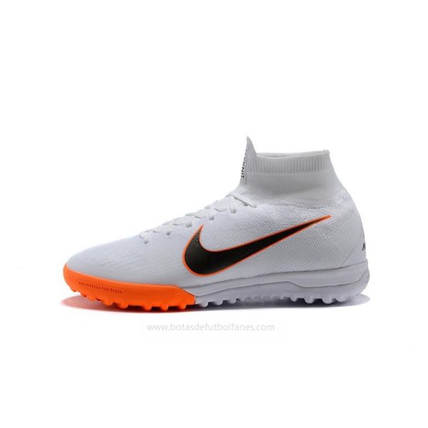 Nike Hombres Mercurial SuperflyX VI Elite TF Blanco Naranja Negro